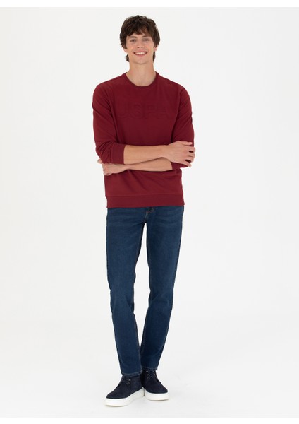 Bisiklet Yaka Bordo Erkek Sweatshirt JELLYSK023 fırsatları