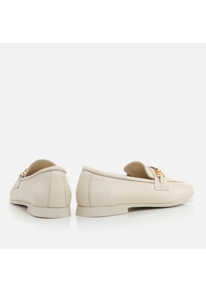 01AYH274300A400 Hakiki Deri Kemik Kadın Loafer modelleri
