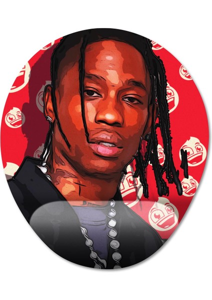 Travis Scott Bilek Destekli Mousepad Model - 2 Oval