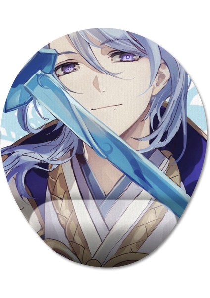 Kamisato Ayato - Genshin Impact Bilek Destekli Mousepad Model - 2 Oval