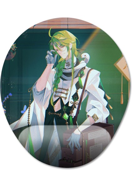 Baizhu - Genshin Impact Bilek Destekli Mousepad Model - 2 Oval