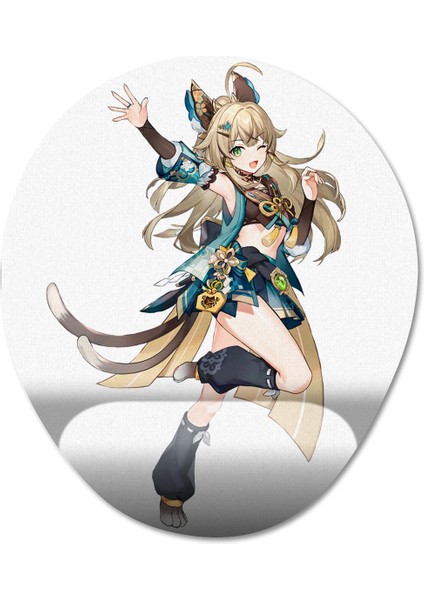 Kirara - Genshin Impact Bilek Destekli Mousepad Model - 2 Oval