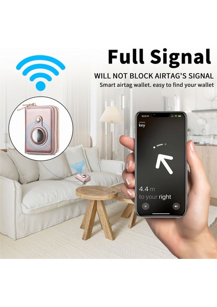 Apple Airtag Için Yerleşik Kasalı Kart Tutucu Pu Deri Fermuar Cüzdanı (Yurt Dışından) fırsatları