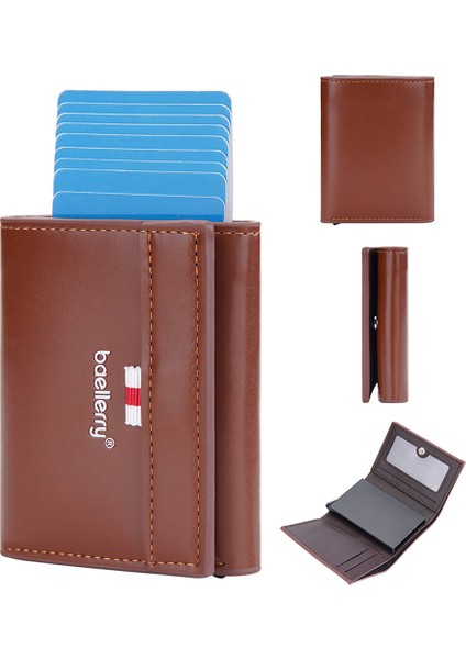 Kredi Kartı Kimlik Kartı Tutucu Kılıf Kolay Pop-Up Ince Kart Kesesi Cüzdan (Yurt Dışından)