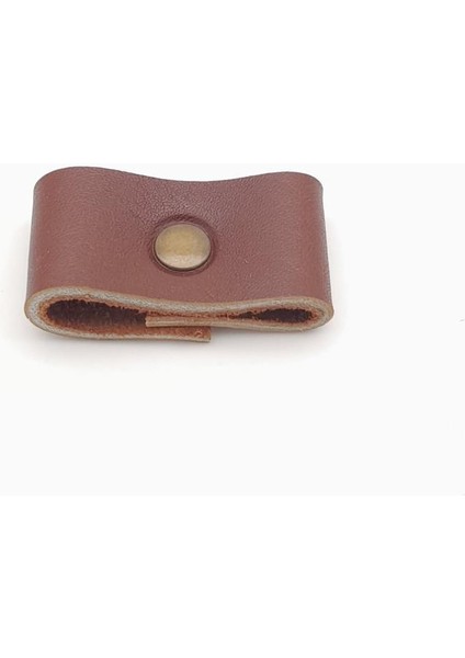 Kızıl Kahve Deri Büzgülük Antik Metalli