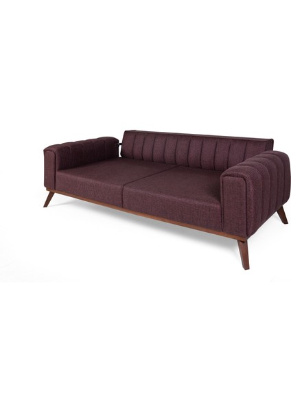 Perla Sofa Velar Yataklı Kanepe Keten Bordo Kazayağı