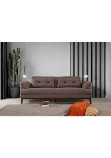 Perla Sofa Lafonten Koltuk Takımı Keten Kahve