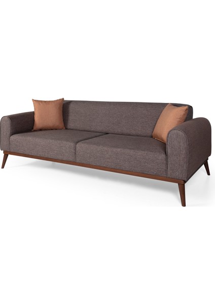 Perla Sofa Seneca Keten Yataklı Kanepe Kahve