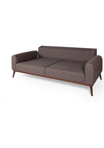 Perla Sofa Seneca Keten Yataklı Kanepe Kahve