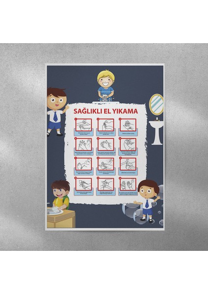 Sağlıklı El Yıkama Posteri 35X50 cm