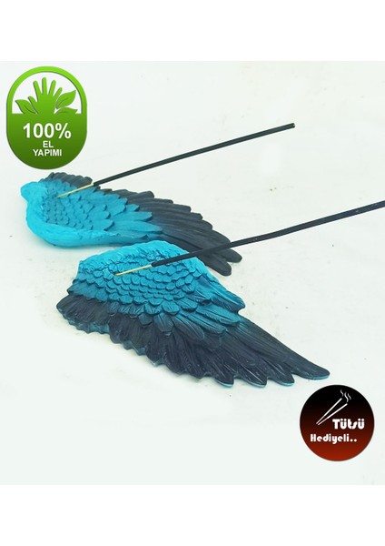 Melek Kanadı Çubuk Tütsülük Mavi (Ikili Takım)