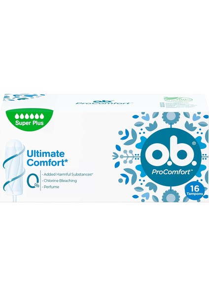 O.B O.b. Pro Tampon Süper Plus, 16'lı