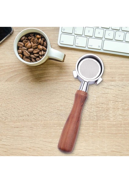 54MM Paslanmaz Çelik Kahve Makinesi Dipsiz Filtre Tutucu Portafilter Ahşap Saplı Profesyonel Aksesuar (Yurt Dışından)