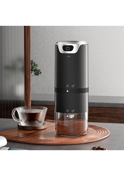 Kahve Değirmeni Elektrikli Espresso Kahve Çekirdeği Öğütücü Paslanmaz Çelik Otomatik Taşınabilir Şarj Edilebilir Kahve Değirmeni-Siyah (Yurt Dışından)