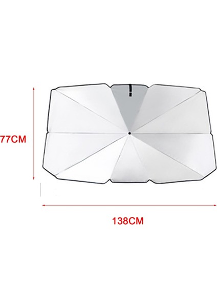 Cuticate 142X80X39 cm Araba Ön Camı Için Güneşlik Şemsiye - Siyah (Yurt Dışından)