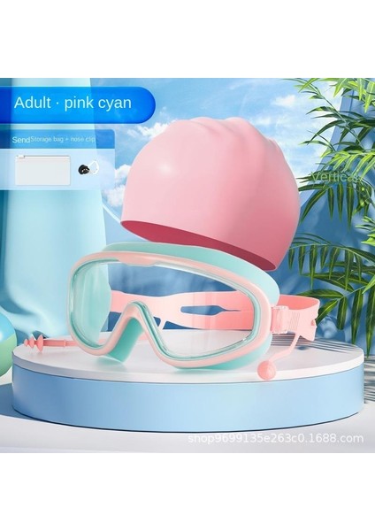 Büyük Çerçeveli Su Geçirmez ve Buğu Önleyici Hd Profesyonel Yetişkin Yüzücü Gözlüğü (Yurt Dışından)