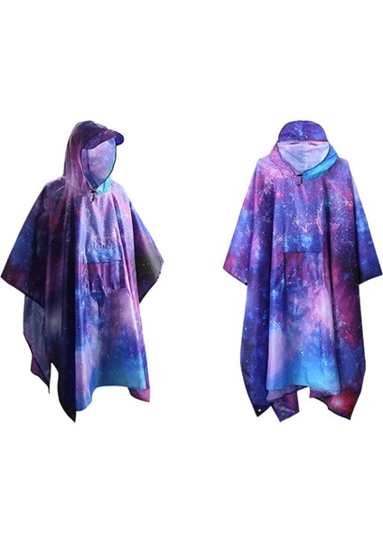 Yağmur Panço Yürüyüş Açık Çok Fonksiyonlu Pelerin Yağmurluk Pu Su Geçirmez Polyester Tafta (Yurt Dışından)