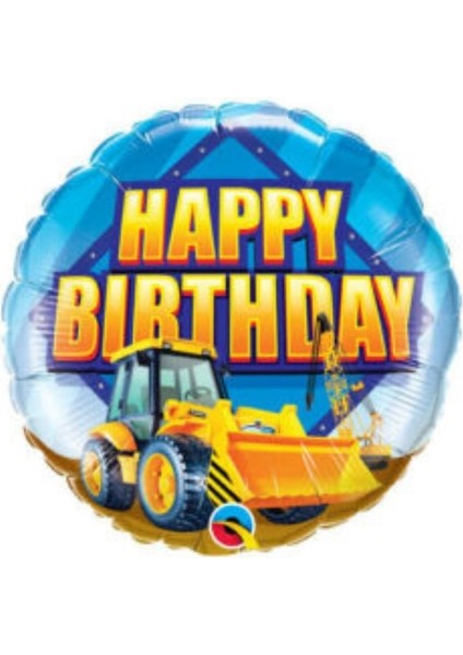Inşaat Teması Happy Birthday Folyo Balon