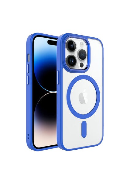 iPhone 14 Pro Max Kılıf Wireless Şarj Özellikli Krom Magsafe Silikon Kapak