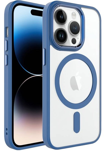 iPhone 13 Pro Kılıf Wireless Şarj Özellikli Krom Magsafe Silikon Kapak