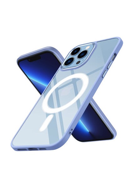 iPhone 12 Pro Max Kılıf Wireless Şarj Özellikli Krom Magsafe Silikon Kapak