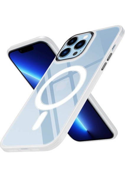 iPhone 12 Pro Max Kılıf Wireless Şarj Özellikli Krom Magsafe Silikon Kapak