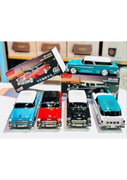 WS-1955 Klasik Araba Usb-Tf-Fm Radyo Bluetooth Hoparlör Beyaz modelleri