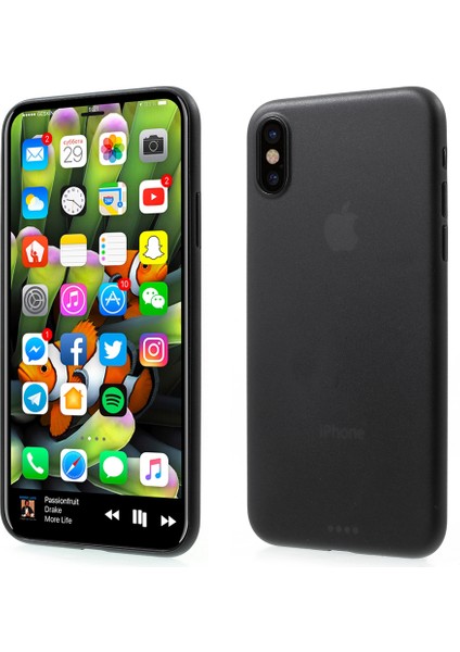 Apple iPhone x Ultrathin Matte Pc Sabit Case Cover-Black Için (Yurt Dışından)
