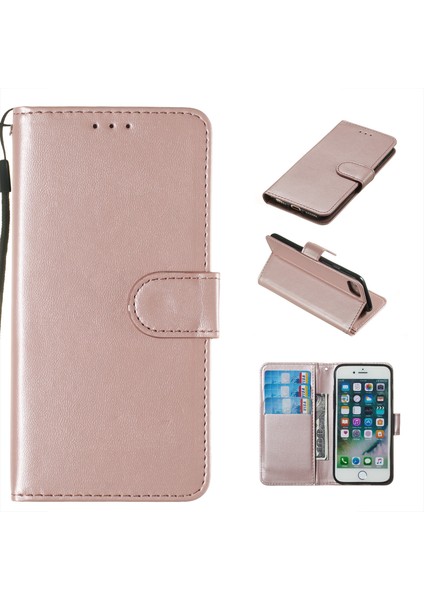 Cüzdan Deri Stand Cep Telefon Kılıfı Apple iPhone Se-Rose Gold Için (Yurt Dışından)