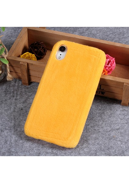 Apple iPhone Xr-Sarı Için Kabarık Kürk Kaplı Tpu Koruma Kılıfı (Yurt Dışından)