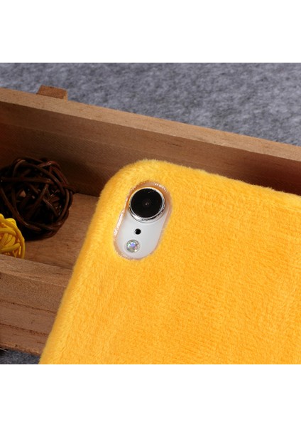 Apple iPhone Xr-Sarı Için Kabarık Kürk Kaplı Tpu Koruma Kılıfı (Yurt Dışından)
