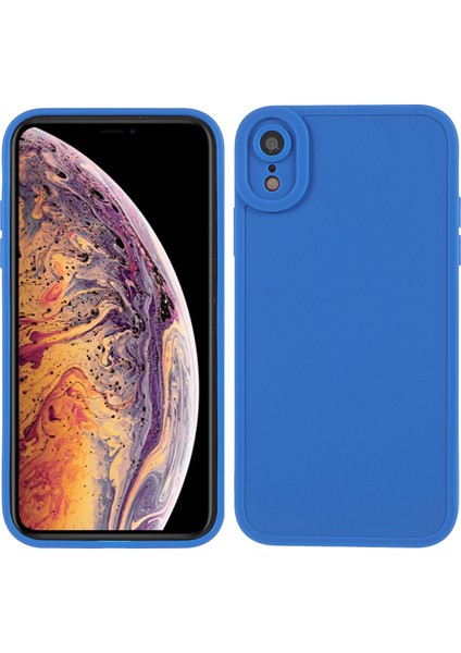 Tpu Cep Telefonu Geri Kapak Kesin Kesme Anti-Çizelge Anti-Cratch Telefon Vaka Stili Apple iPhone Xr-Blue (Yurt Dışından)