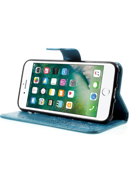 Baskı Ağacı Baykuş Manyetik Cüzdan Pu Deri Deri Stand Cep Telefon Kapağı Apple iPhone Se-Blue (Yurt Dışından) fırsatları