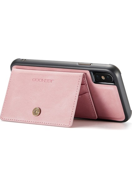Apple iPhone Xs Max Telefon Kılıfı Için Cüzdan Kickstand Case, Çıkarılabilir 2'si Pu Deri Kaplamalı Tpu Telefon Kapak Çizgi Altın (Yurt Dışından)