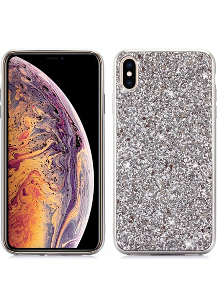 Işıltılı Payetler Tpu Jel Koruyucu Kasa Apple iPhone Xs Max-Silver (Yurt Dışından)