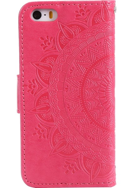 Baskılı Mandala Desen Pu Deri Koruma Telefon Apple iPhone Se/5s/5-Rose Için Kullanıcı (Yurt Dışından) modelleri
