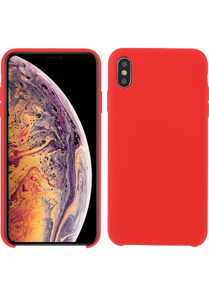 Apple iPhone Xs Max-Red Için Yumuşak Anti-Çizik Mikrofiber Astarlı Katı Silikon Şok Geçirmez Telefon Kasası (Yurt Dışından)