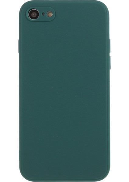 Apple iPhone 7/8/se-Dark Green Için Saf Renk Mat Yumuşak Silikon Telefon Kılıfı (Yurt Dışından)