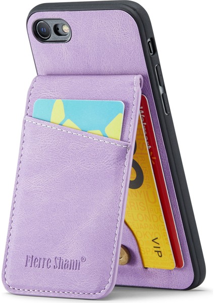 Apple Apple Iphonese/se Kart Sahibi Için Fierre Shann, Telefon Kasası Kickstand Pu Deri+Tpu Kapak-Mor (Yurt Dışından) fiyatları