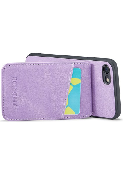 Apple Apple Iphonese/se Kart Sahibi Için Fierre Shann, Telefon Kasası Kickstand Pu Deri+Tpu Kapak-Mor (Yurt Dışından) modelleri