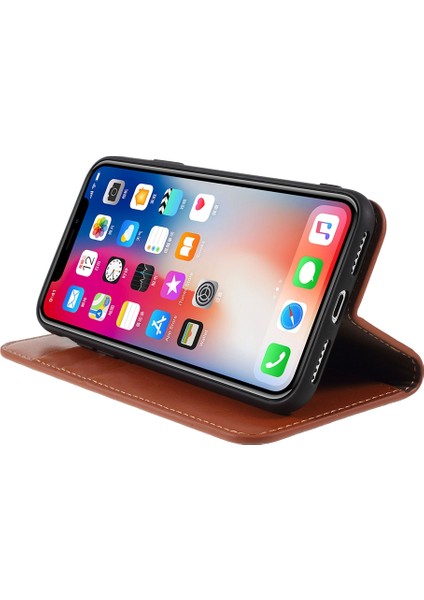Apple iPhone x Için Crazy Horse Gerçek Deri Kılıf (Yurt Dışından)