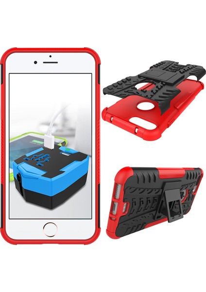 Apple iPhone 8 Plus/7 Plus-Red Için Kickstand ile Cool Tire Hibrid Pc+Tpu Kapağı (Yurt Dışından) modelleri