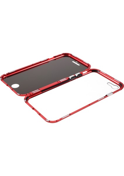 Manyetik Metal Çerçeve+Apple iPhone 7/8 Kırmızılar Için Çift Sandılı Temperli Cam Anti-Peep Tam Kapsam Kapağı (Yurt Dışından) fiyatları