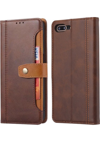 Apple iPhone Se Case-Brown Için Deri Cüzdan Standı Koruyucu Kabuk (Yurt Dışından)
