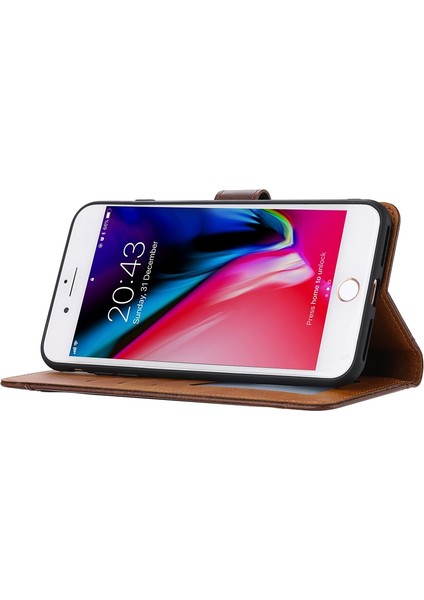 Apple iPhone Se Case-Brown Için Deri Cüzdan Standı Koruyucu Kabuk (Yurt Dışından) modelleri