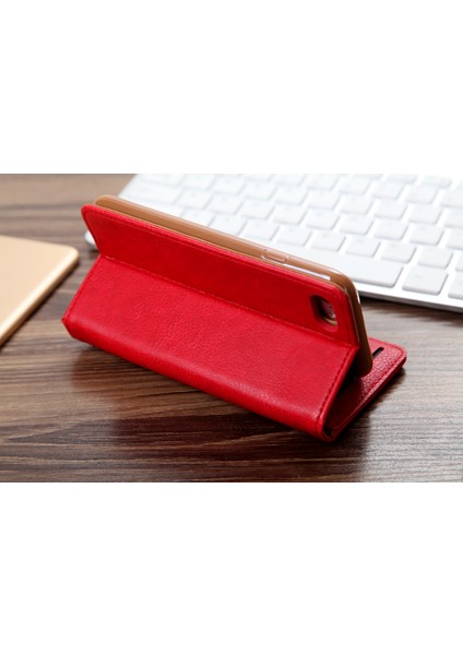 Cmaı2 Litchi Tahıl Otomatik Absorlanmış Deri Cüzdan Apple iPhone Se-Red Için Cep Telefonu Kapağı (Yurt Dışından) fırsatları