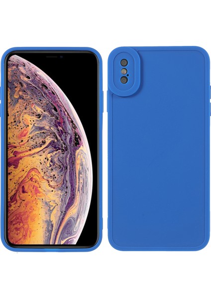 Apple iPhone Xs Maks-Blue Için Kauçuk Telefon Vaka Tarzı Tpu Cep Telefonu Geri Kapak (Yurt Dışından)