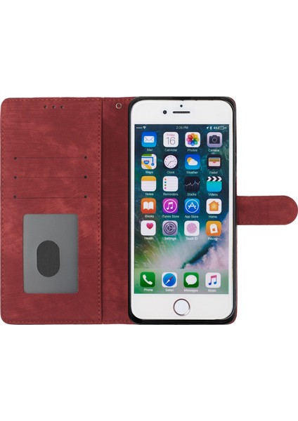 Apple Apple Iphonese/se Pu Deri Düz Renk Kapağı Cilt Dokunuşu Standı Cüzdan Cüzdan-Kırmızısı Için (Yurt Dışından) modelleri