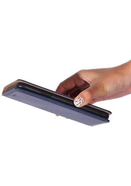 Apple iPhone 7/8/se-Mavi Için Düz Renk Otomatik Magnetik Deri Telefon Kılıfı (Yurt Dışından)