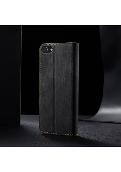 Kot Bez Dokusu Apple iPhone 6/6s-Black Için Retro Tarzı Deri Kasa (Yurt Dışından)